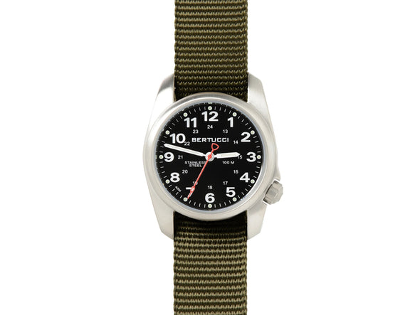 Bertucci A-1S Field™ Watch - 10112 Black Dial w/ Defender Olive™ Nylon Band