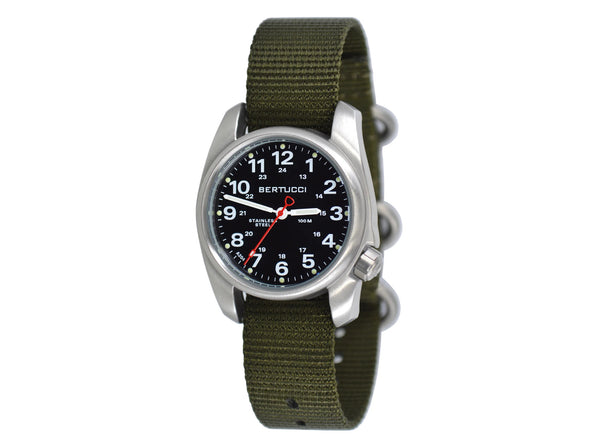 Bertucci A-1S Field™ Watch - 10112 Black Dial w/ Defender Olive™ Nylon Band