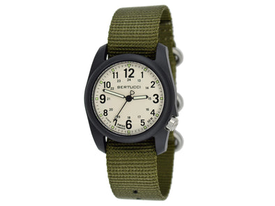 Bertucci DX3® Field™ Watch - 11049 Stone Dial w/ Defender Olive™ Nylon Band