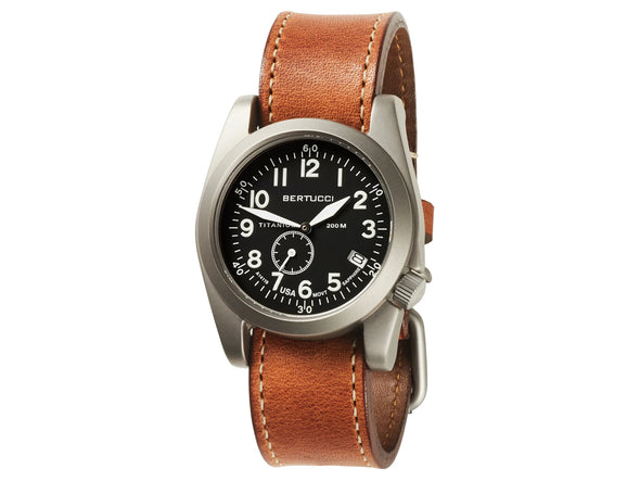 Bertucci A-11T Americana™ Watch - 13335 Black Dial w/ American Tan Horween Leather Band