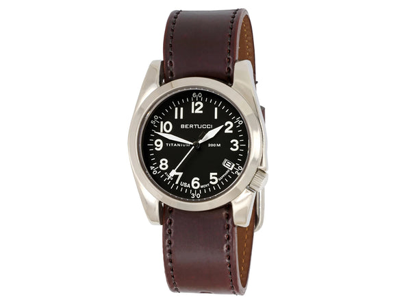 Bertucci A-11T Americana™ Officers Edition Watch - 13342 Onyx Black Dial w/ Burgundy Shell Cordovan Leather Band