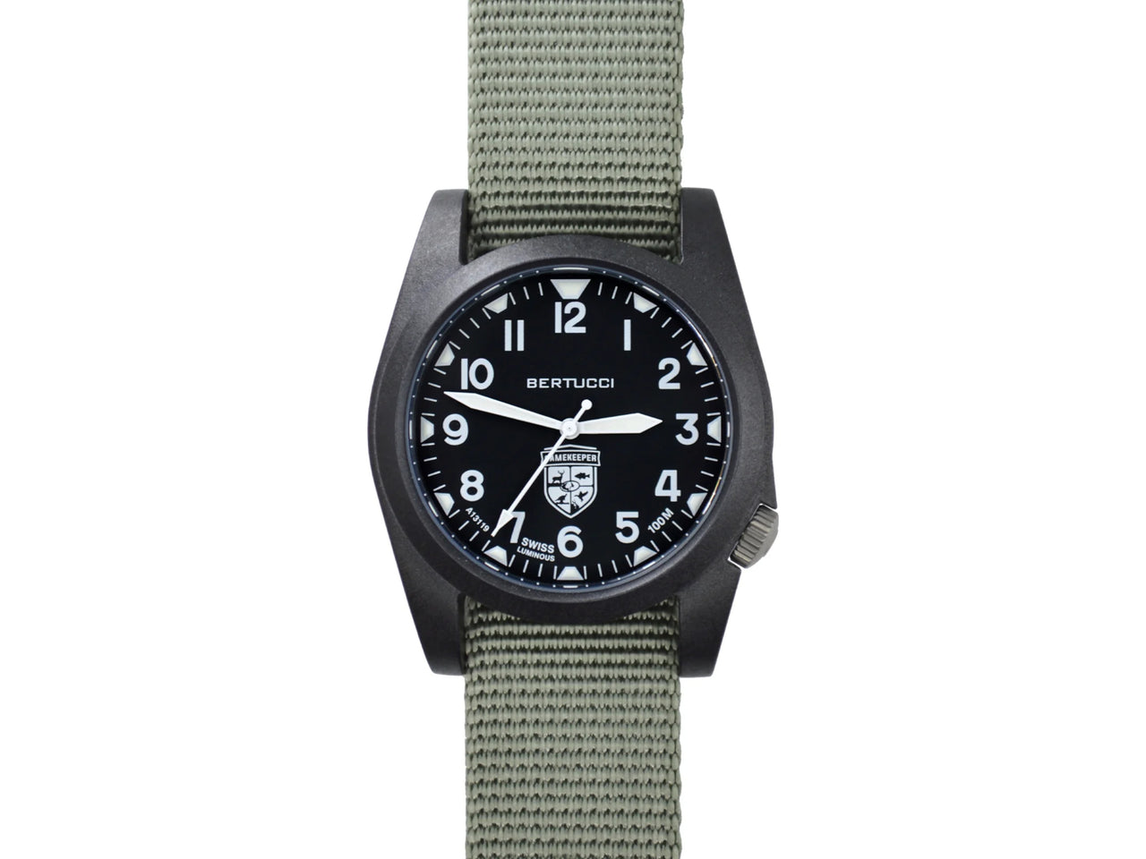 Bertucci Gamekeeper Watch - 13368 Black Dial w/ Defender Drab Nylon Band