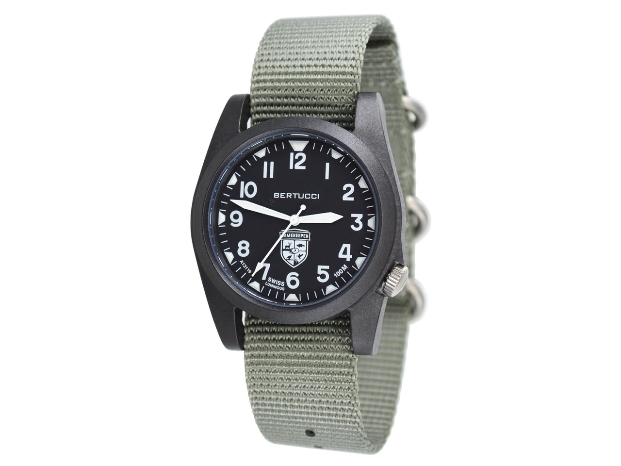 Bertucci Gamekeeper Watch - 13368 Black Dial w/ Defender Drab Nylon Band