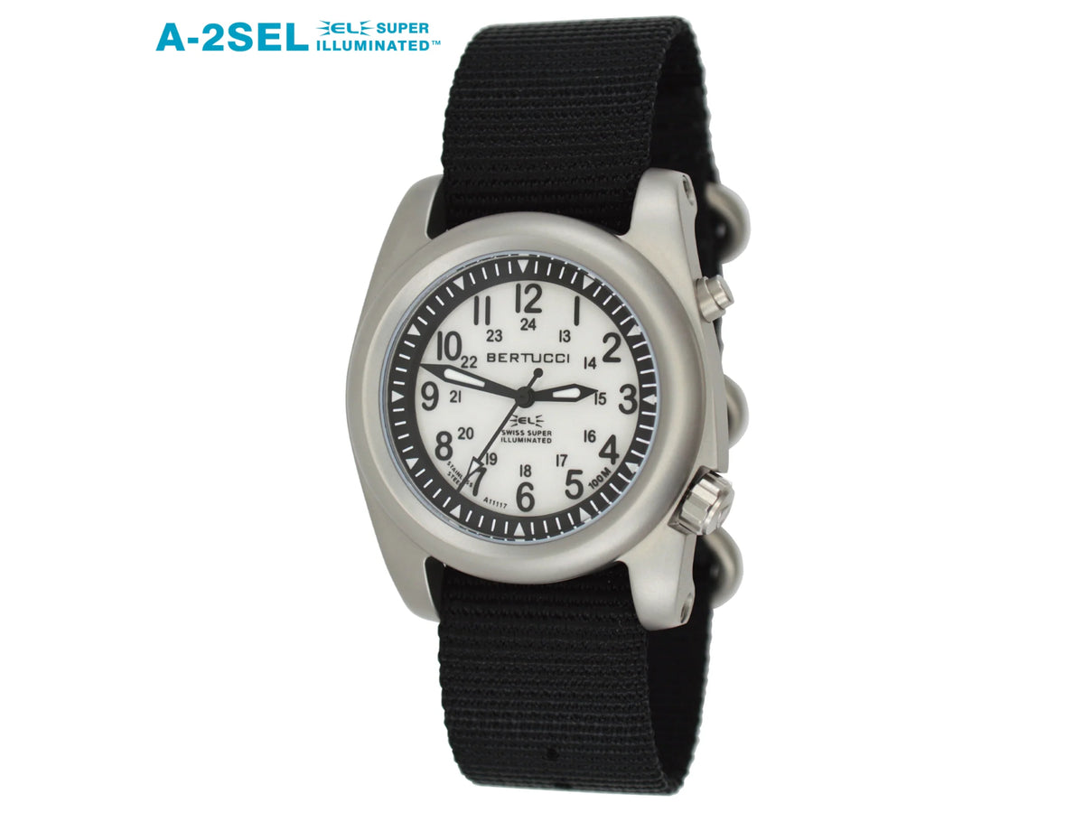 Bertucci A-2SEL Super Illuminated Watch - 22025 Ghost Grey EL w/ Black Nylon Band