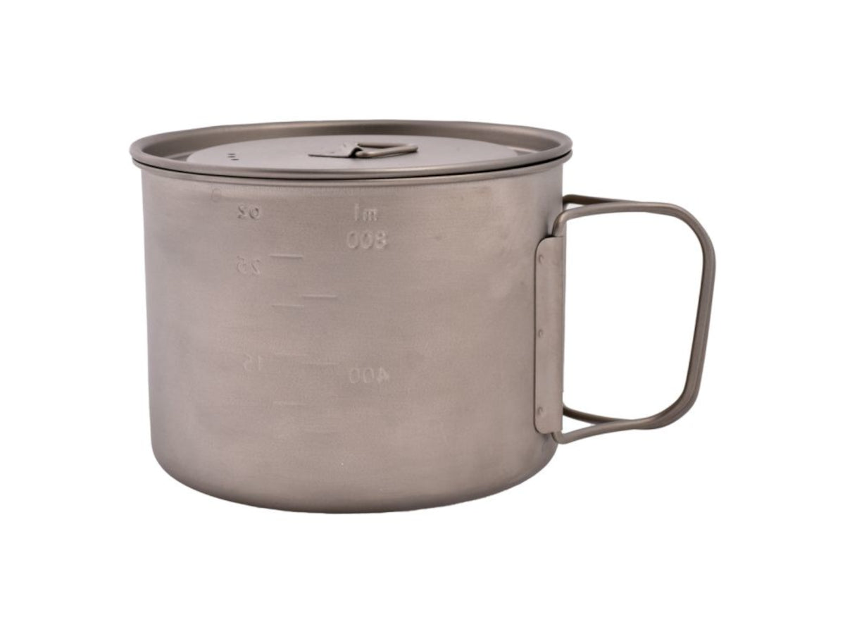 Olicamp Space Saver Pot with Lid - Titanium 900 ml
