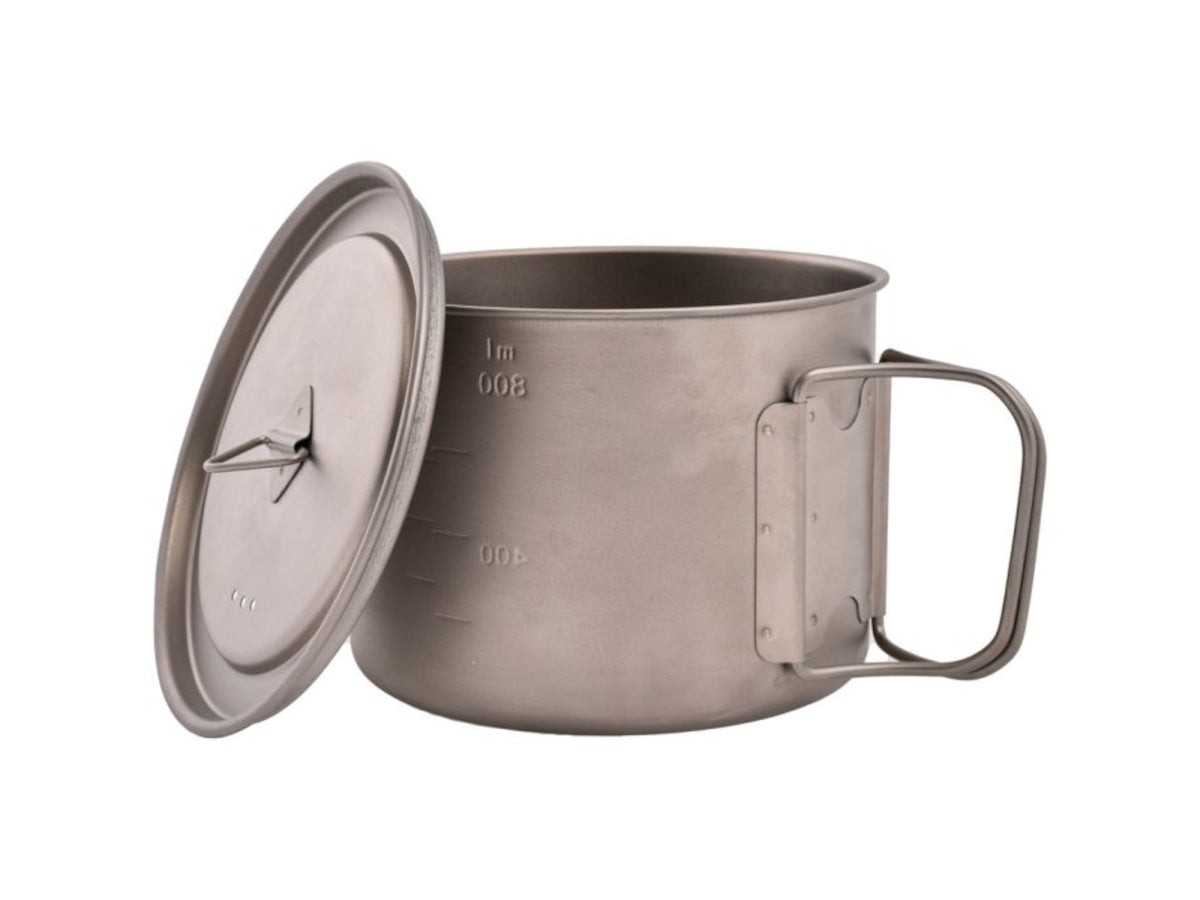 Olicamp Space Saver Pot with Lid - Titanium 900 ml