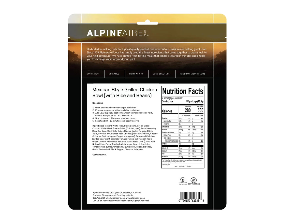 AlpineAire Mexican Style Grilled Chicken Bowl