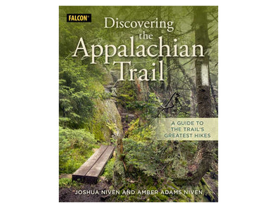 Book cover of 'Discovering the Appalachian Trail' with a forest scene and wooden bench.