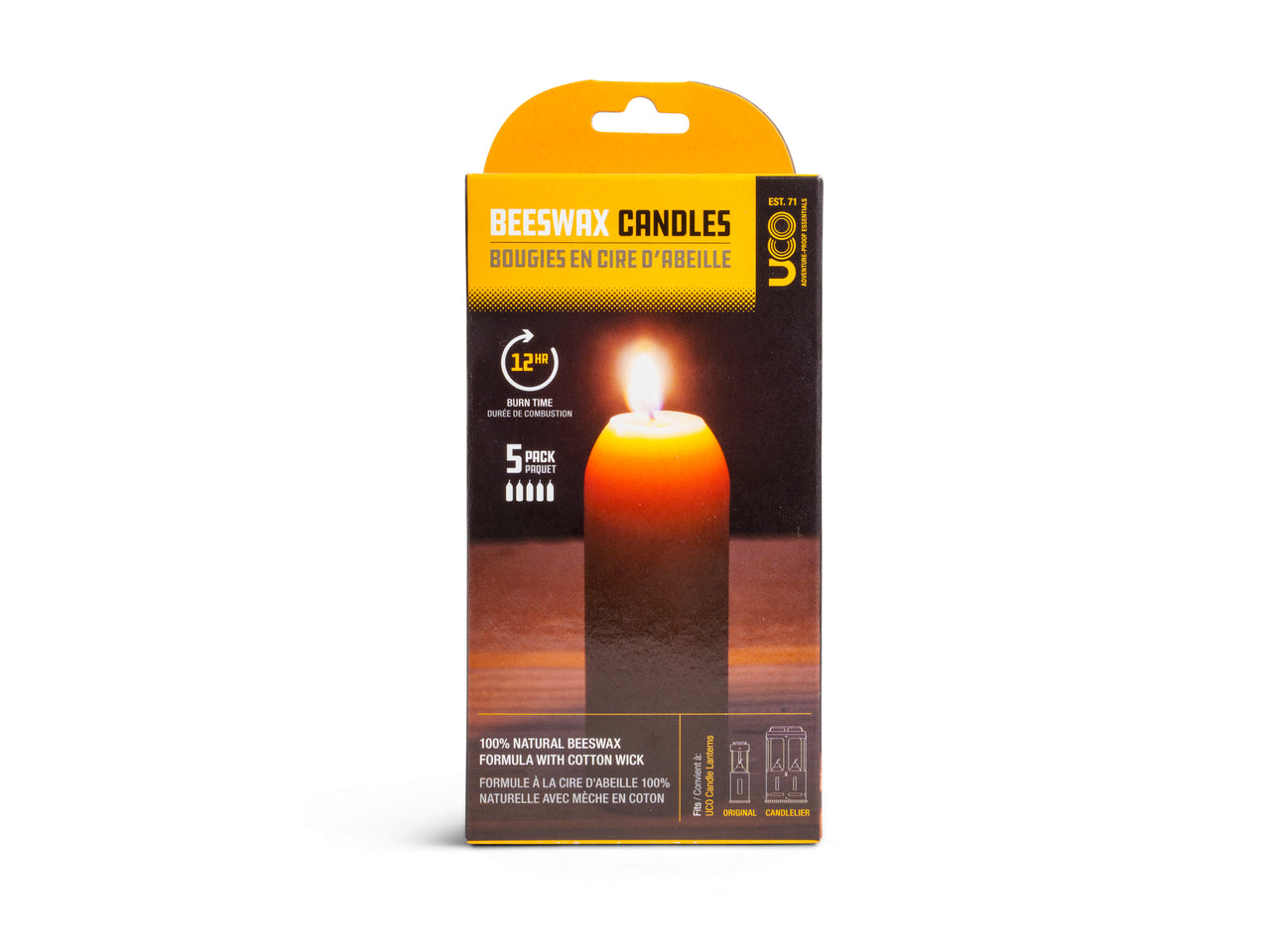 UCO 12-Hour Beeswax Candles, 5-Pack