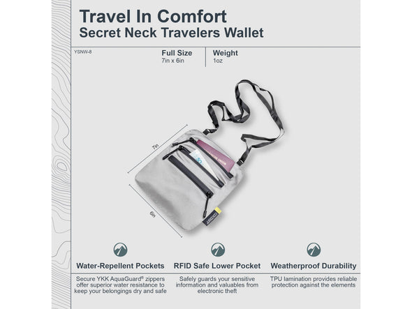 COCOON - Secret Neck Wallet 100% Waterproof Silk RFID