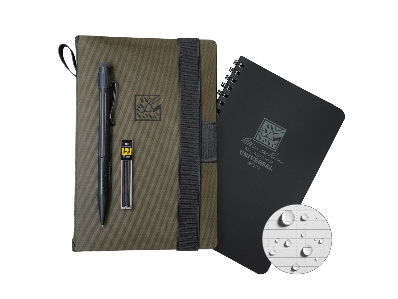 Rite in the Rain, Monsoon Tracker Kit, TPU Cover, Side Spiral, Pencil