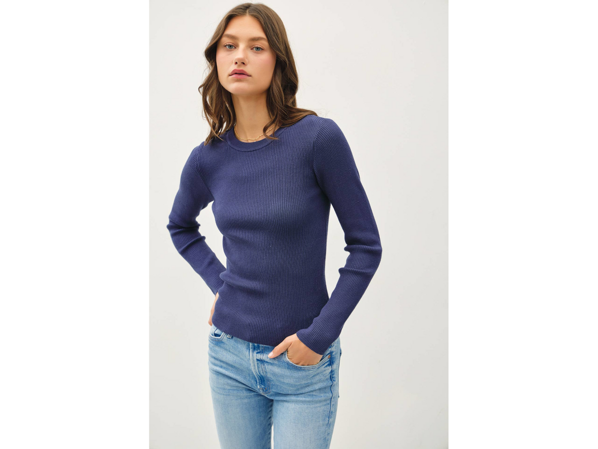 Be Cool - Classic Crewneck Long Sleeve Rib Sweater