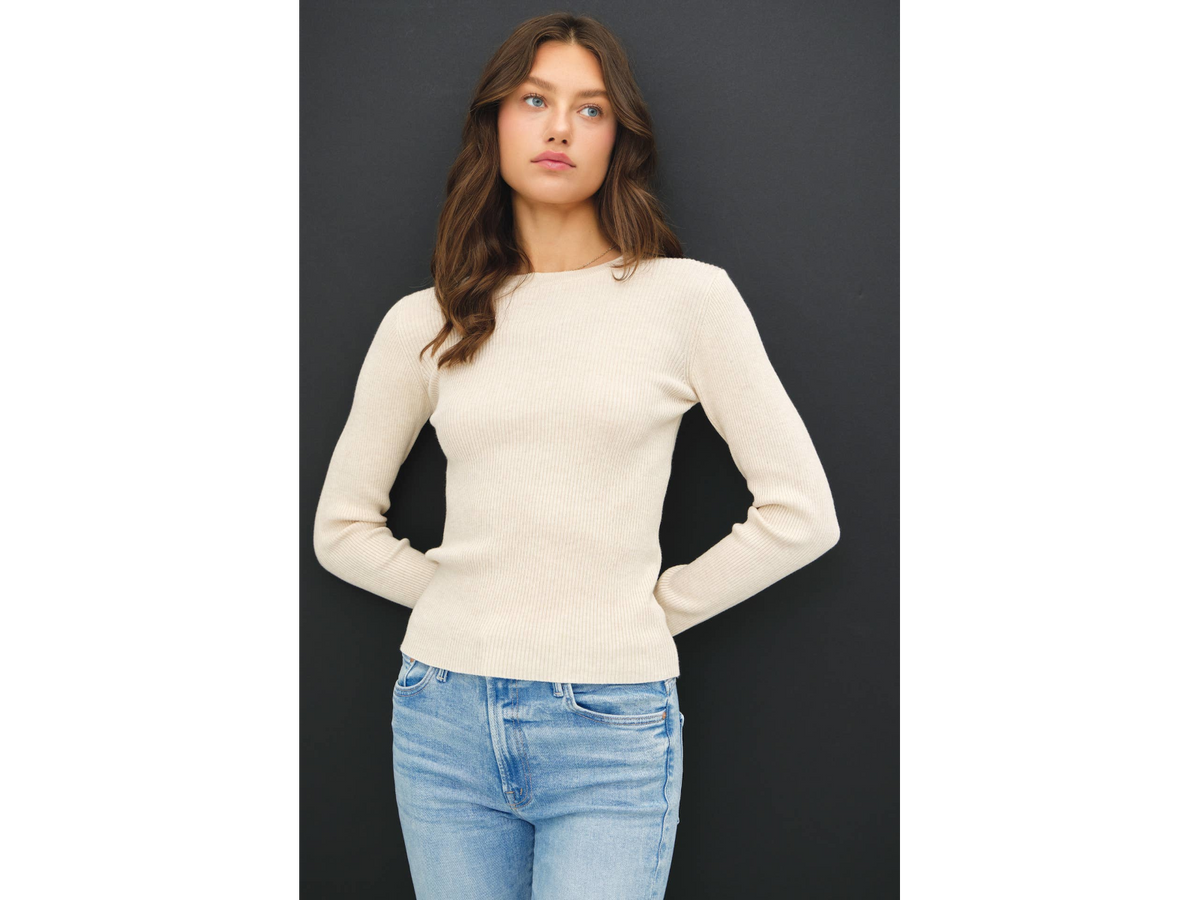 Be Cool - Classic Crewneck Long Sleeve Rib Sweater