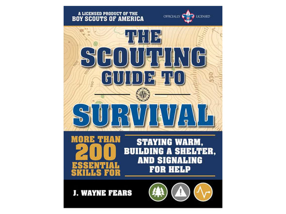 Book cover of 'The Scouting Guide to Survival' by J. Wayne Fears, featuring Boy Scouts of America branding.