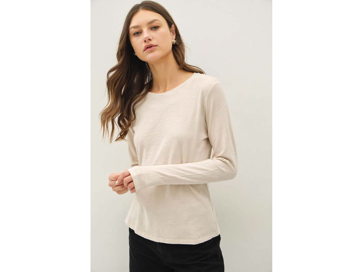 Be Cool - Cotton Slub Crewneck Long Sleeve Tee