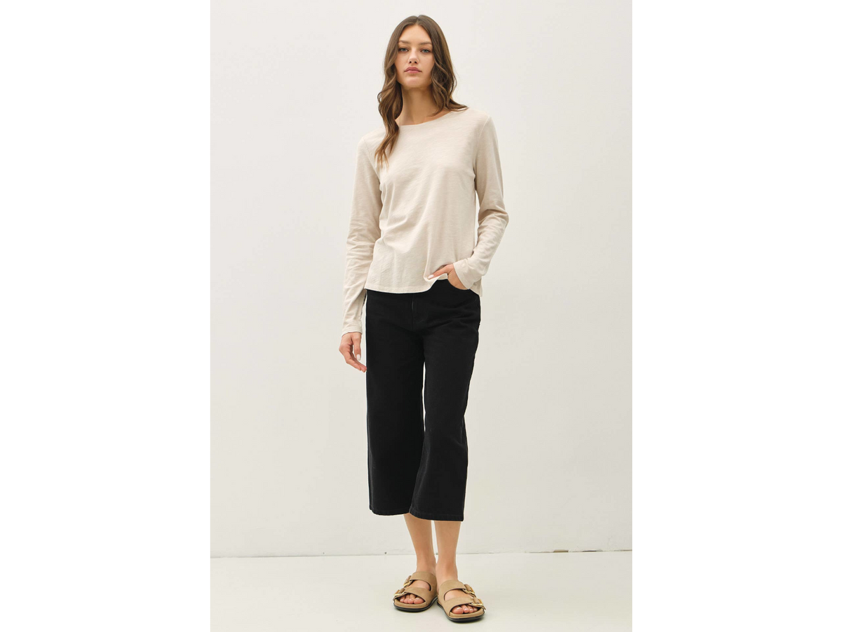 Be Cool - Cotton Slub Crewneck Long Sleeve Tee