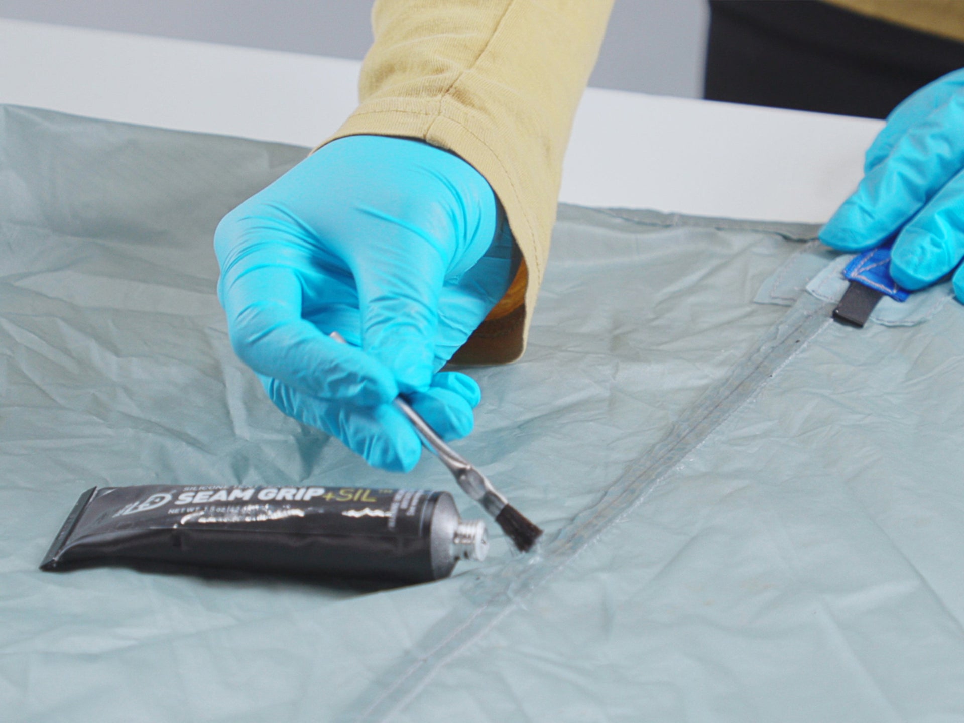 Gear Aid Seam Grip SIL Silicone Tent Sealant Using Brush
