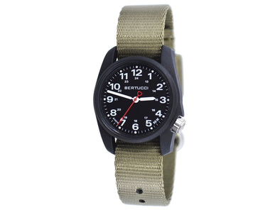 Bertucci A-1R Field Comfort™ Watch - 10501 Black Dial w/ Field Drab Comfort-Webb™ Band