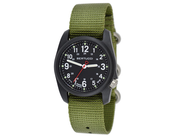 Bertucci DX3® Field™ Watch - 11016 Black Dial w/ Forest Band