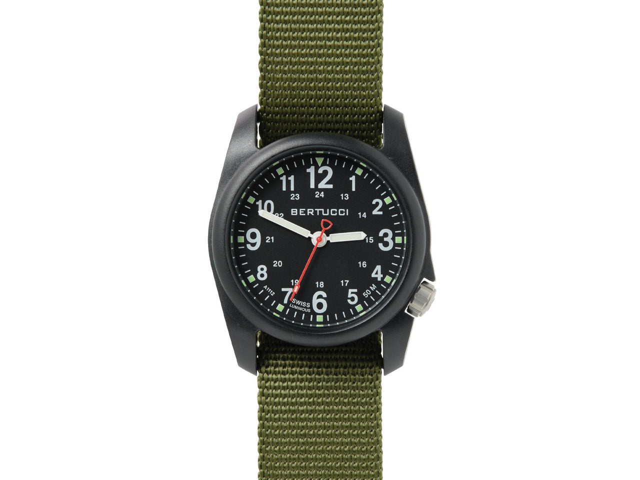 Bertucci DX3® Field™ Watch - 11016 Black Dial w/ Forest Band