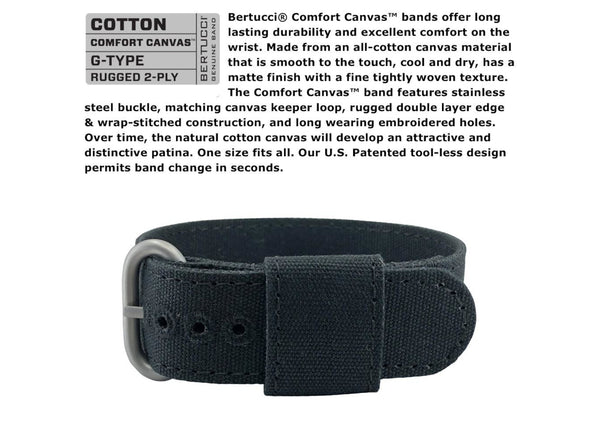 Bertucci DX3® CANVAS™ Watch - 11095 White Dial w/ Black Comfort Canvas™ Band