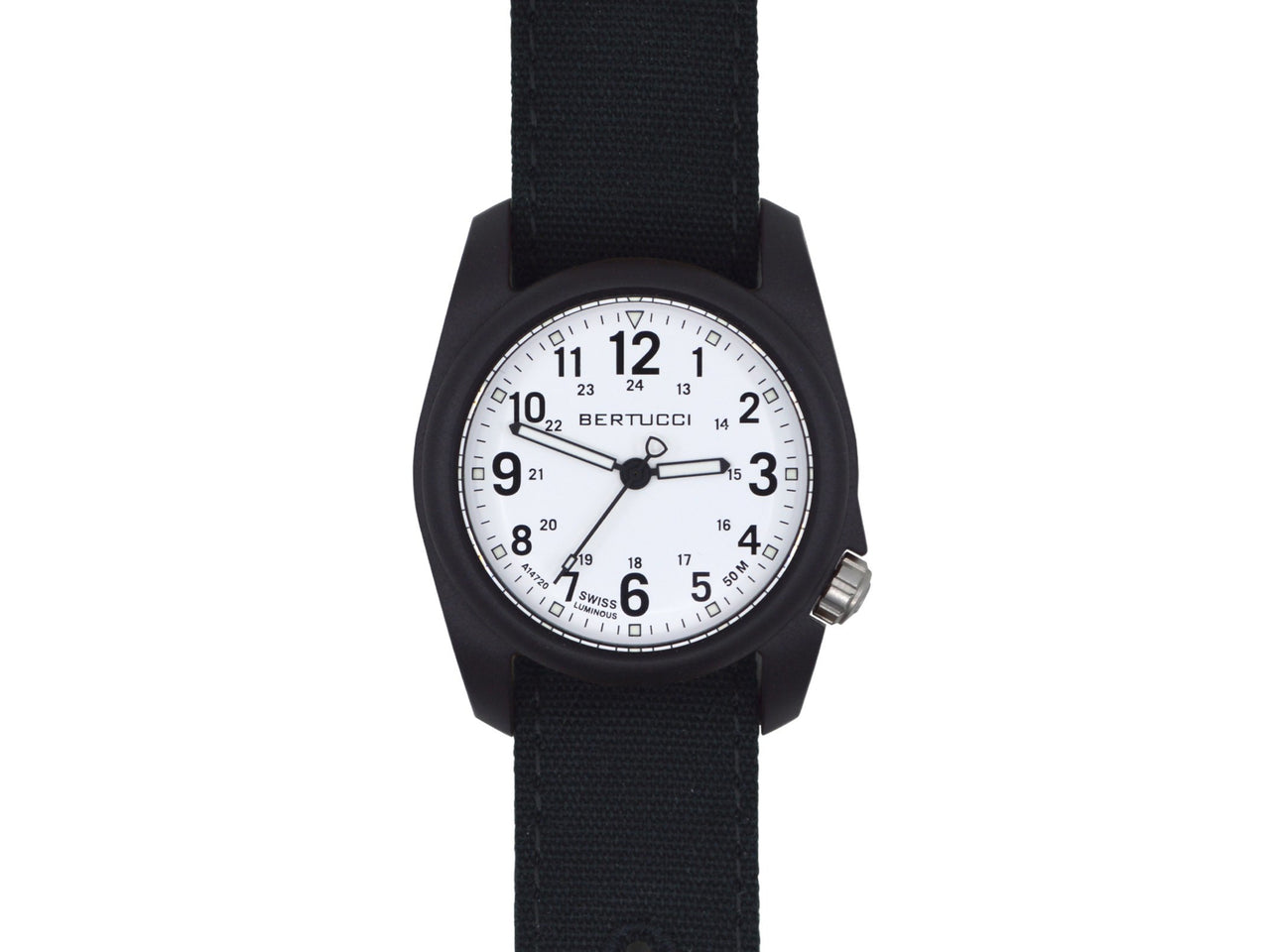 Bertucci DX3® CANVAS™ Watch - 11095 White Dial w/ Black Comfort Canvas™ Band