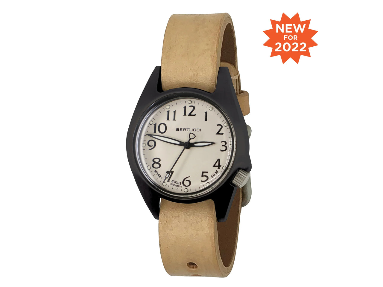 Bertucci M-2RA Women's Field Watch - 18504 Sand Dial w/ Tan English Bridle Leather Band