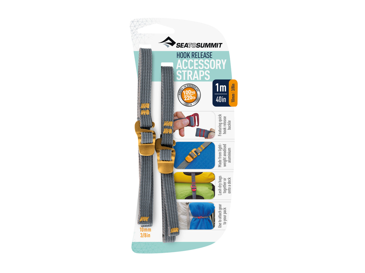 Sea to Summit Accessory Straps with Hook Release - 3/8 in