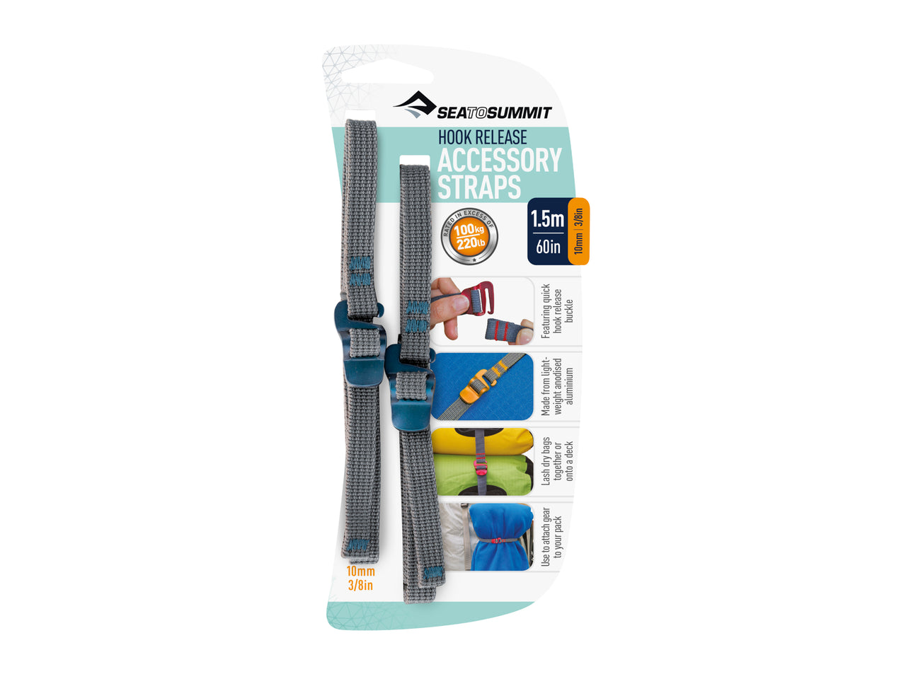 Sea to Summit Accessory Straps with Hook Release - 3/8 in