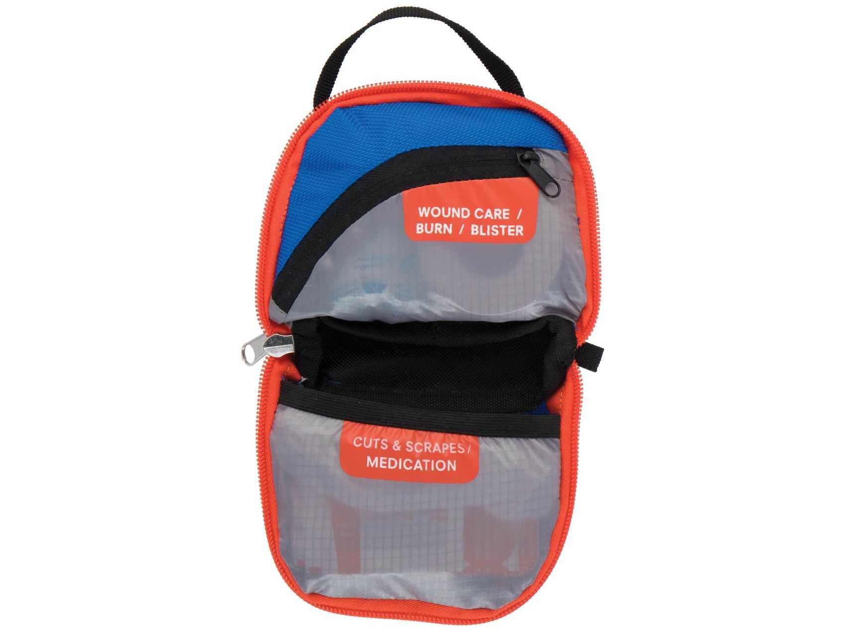 Adventure Medical Day Tripper Lite Medical Kit opened to display the Easy Care Organization System